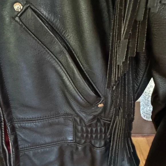 Harley-Davidson women’s Black Leather Jacket with Fringe size XS - Picture 2 of 11